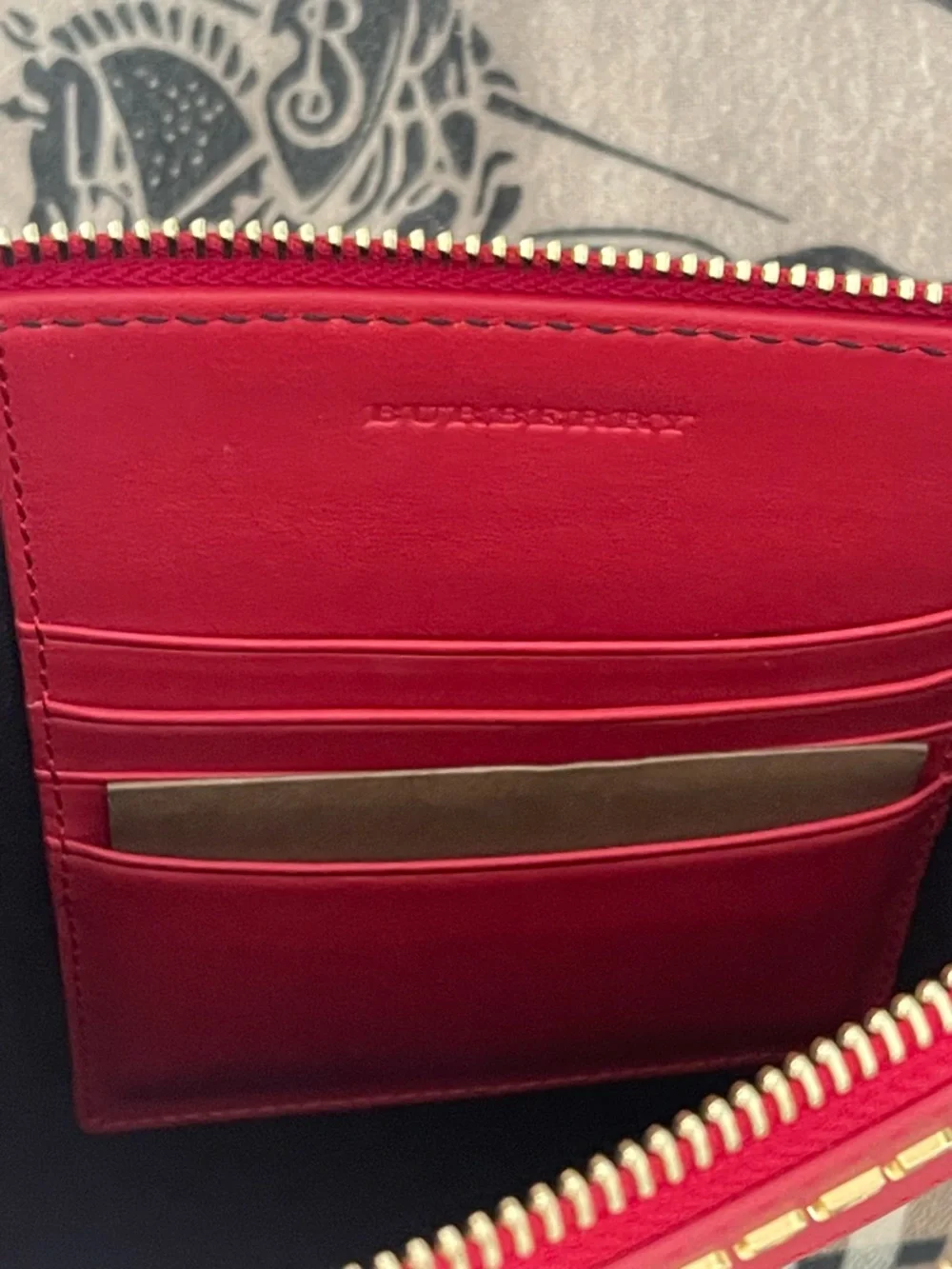 Burberry Peyton Crossbody Haymarket Check Red Trim / Excellent - Picture 4 of 5